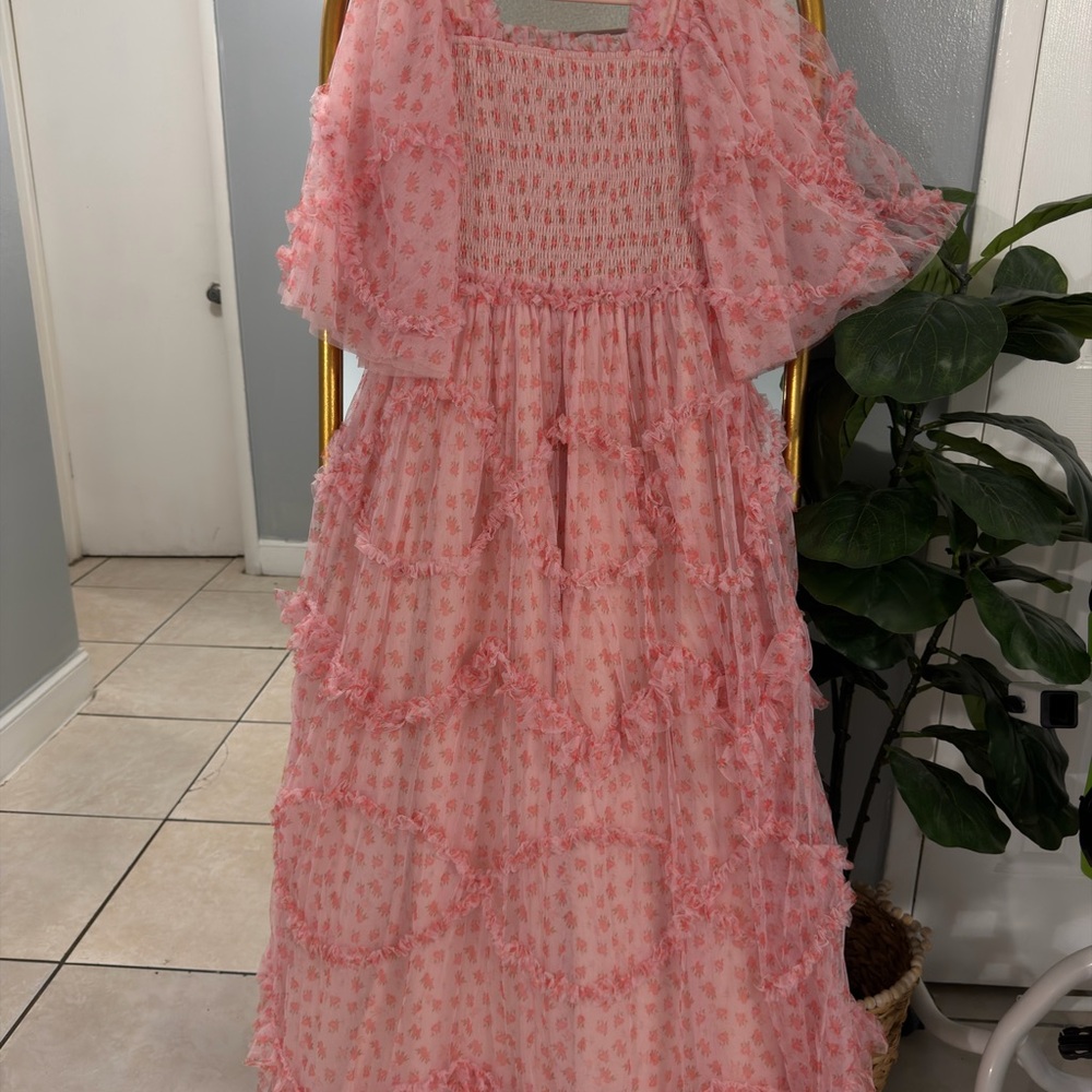 JessaKae Pink Ruffle Tiered Maxi Dress for Girls